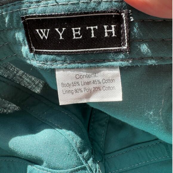 Wyeth Spencer in Muted Blue Green Linen Adjustable Baseball Dad Hat Cap - Picture 7 of 9